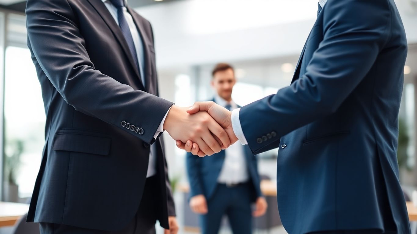 Handshake symbolizing partnership and guest posting success.