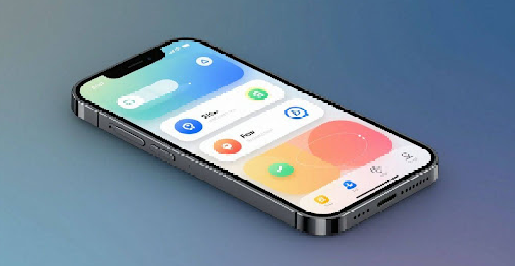 Mobile app mockup on a device screen