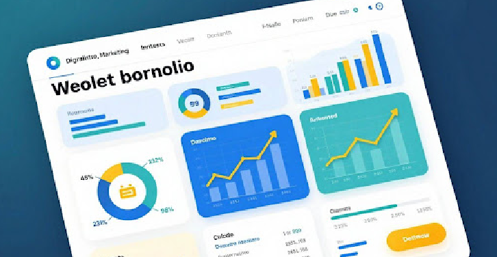 Digital marketing portfolio with success metrics.